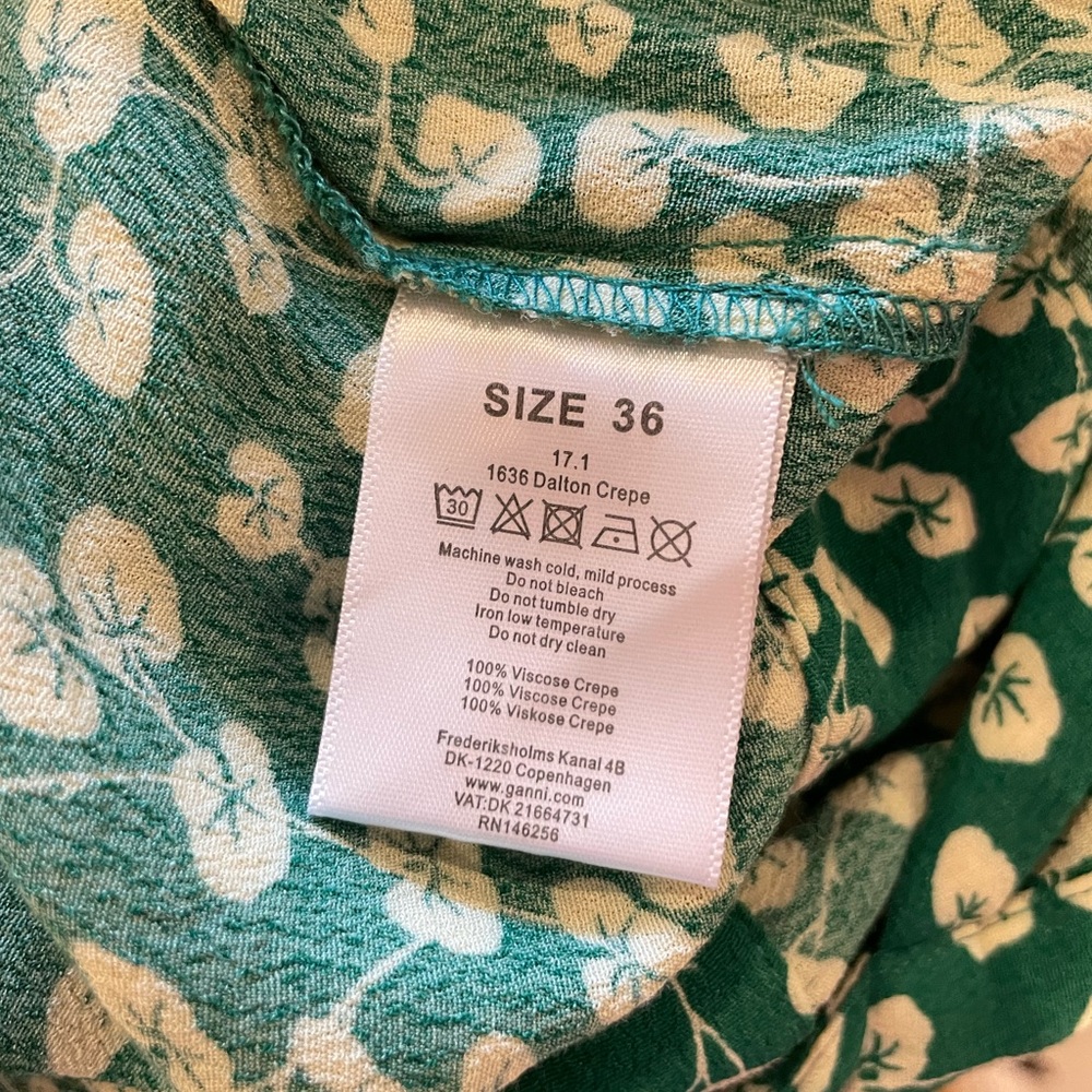 Ganni Green Dalton Crepe Wrap Dress NWT (XS) - Picture 8 of 10